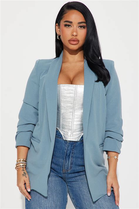 the celine blazer dusty blue|Fashion Nova Celine Blazer.